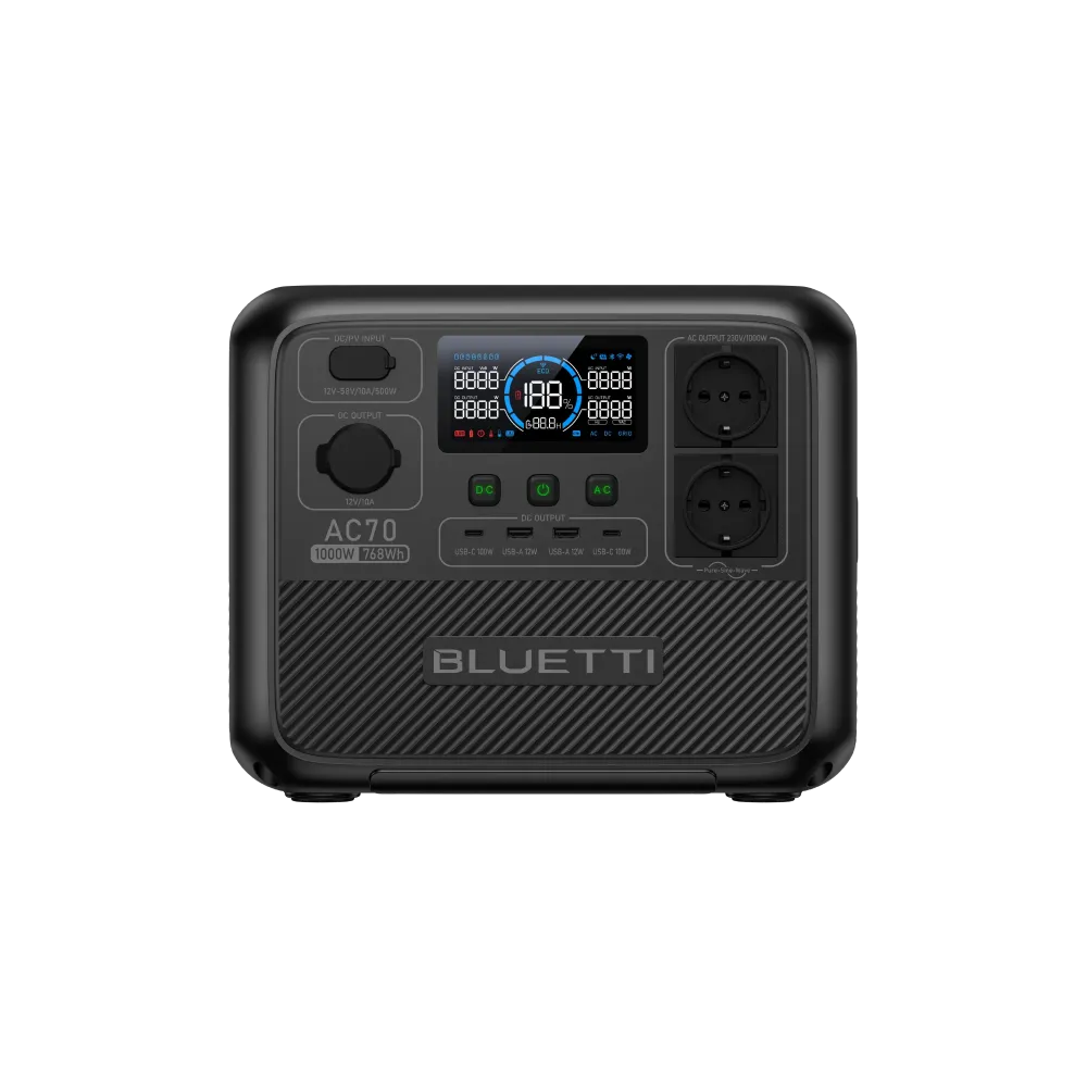 BLUETTI AC70 kannettava voimalaitos | 1000W 768Wh BLUETTI-EU