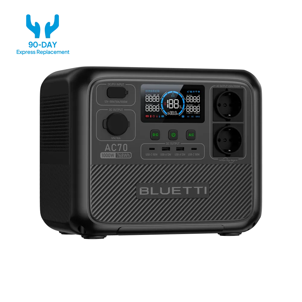BLUETTI AC70 kannettava voimalaitos | 1000W 768Wh BLUETTI-EU