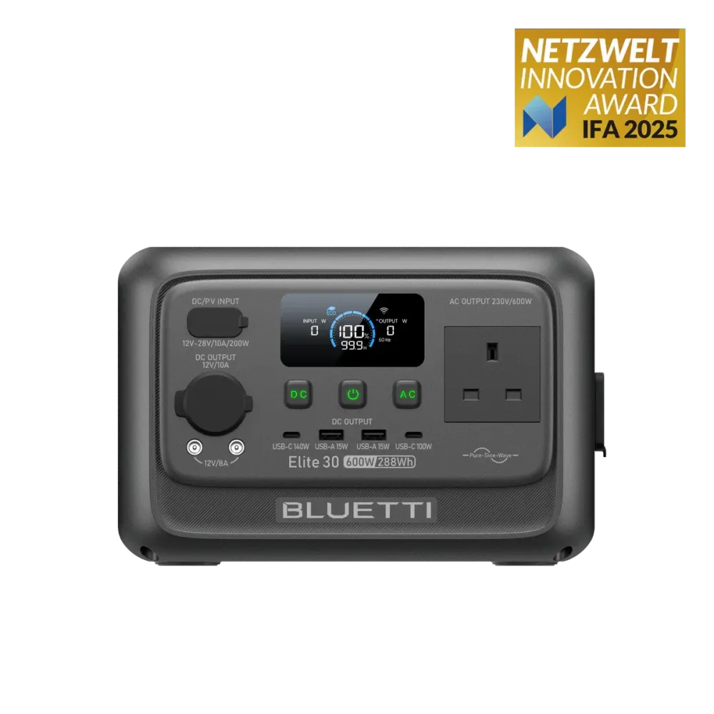 BLUETTI Elite 30 V2 Portable Power Station | 600W 288Wh | UK Plug BLUETTI-EU