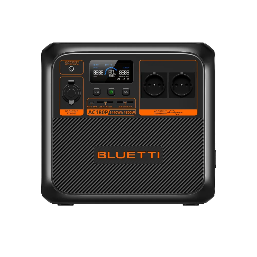 BLUETTI AC180P kannettava aurinkovoimala | 1800W 1440Wh Bluettipower-EU
