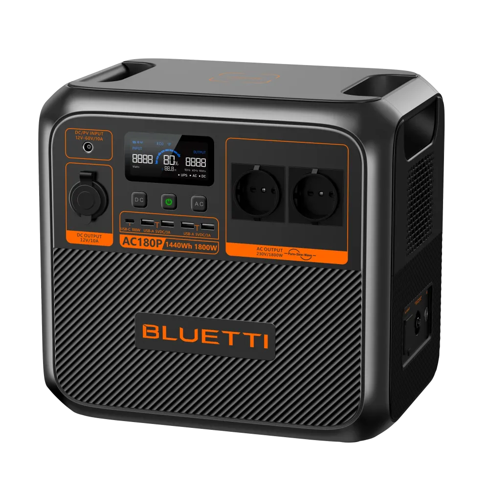 BLUETTI AC180P kannettava aurinkovoimala | 1800W 1440Wh Bluettipower-EU