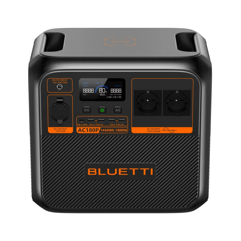 BLUETTI AC180P kannettava aurinkovoimala | 1800W 1440Wh Bluettipower-EU