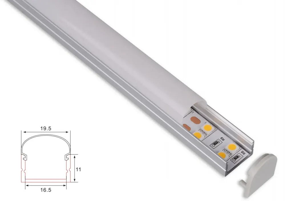 Profiili | Rakentaminen | 1 metri | Laki | Alumiini | 16,5x11 | COB LED-nauha