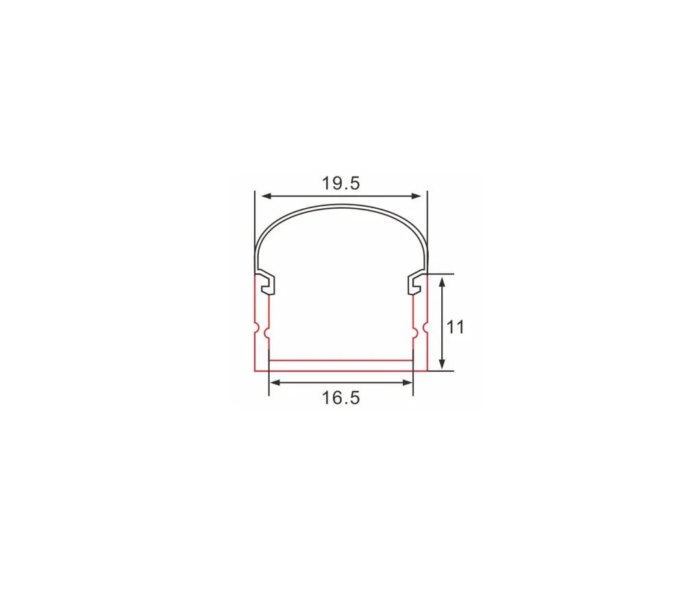 Profiili | Rakentaminen | 1 metri | Laki | Alumiini | 16,5x11 | COB LED-nauha
