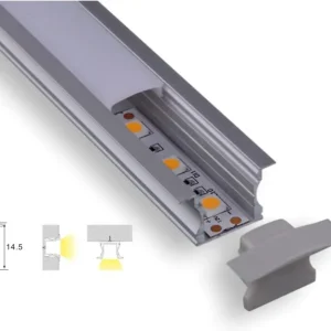 Profiili | Sisäänrakennettu | 1 metri | Laki | Alumiini | 17,3 x 14,5 | COB LED-nauha