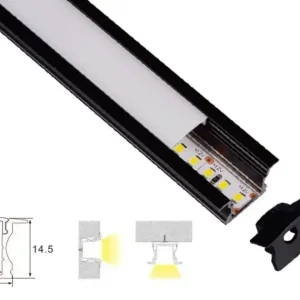 Profiili | Sisäänrakennettu | 1 metri | Laki | Musta | 17,3 x 14,5 | COB LED-nauha
