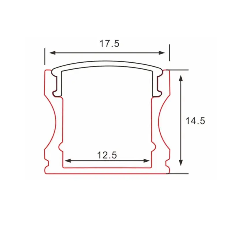 Profiilirakenne | 3 metriä | Laki | Alumiini 17,5 x 14,5 | Cob -LED -kaistale