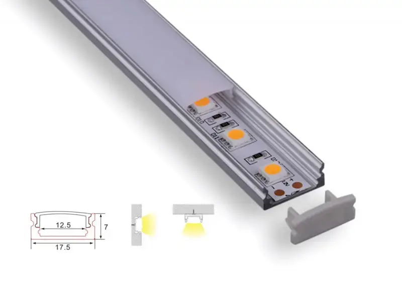 Profiilirakenne | 3 metriä | Laki | Alumiini 17,5 x 7 | Cob -LED -kaistale