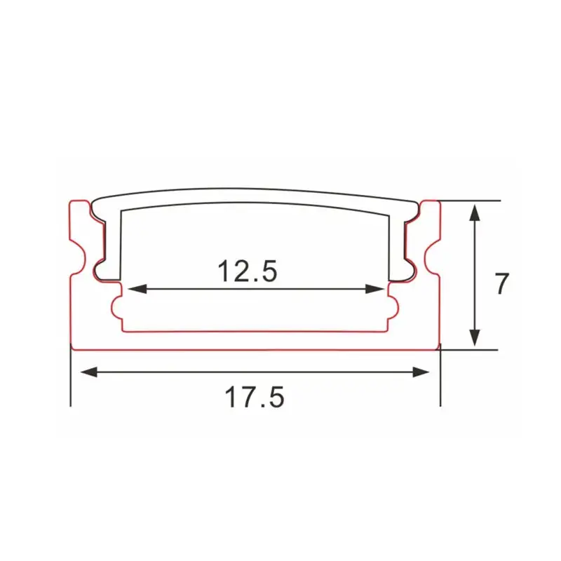 Profiilirakenne | 3 metriä | Laki | Alumiini 17,5 x 7 | Cob -LED -kaistale