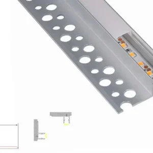 Rakennettu kipsiprofiili - | 2 metriä | Sivualumiini 32,5 x 13 | Cob -LED -kaistale