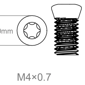 Ruuvisarja 3 kpl | M4x0.7 [T10] 8 mm