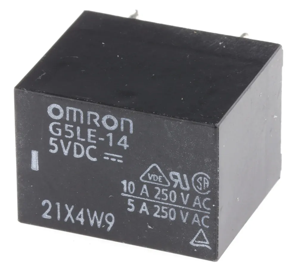 Omron-rele 5V DC 10A SPST-NO piirilevylle asennettava G5LE-14 DC5