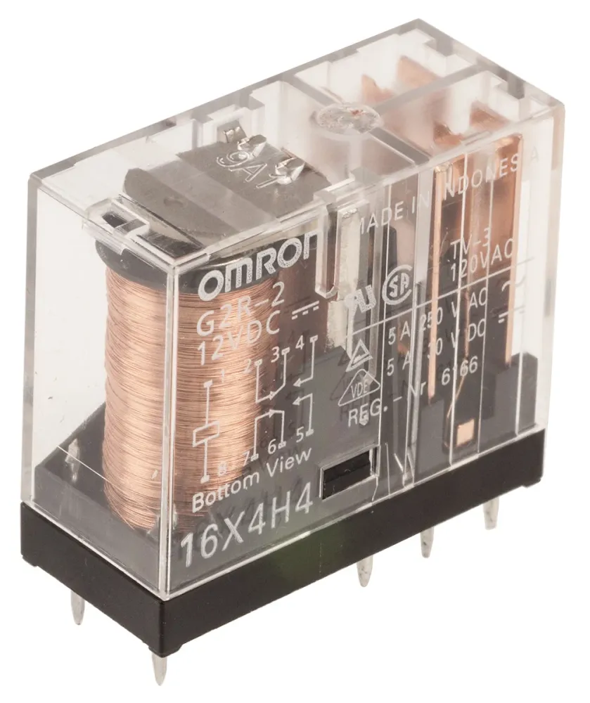 Omron-rele 12V DC DPDT piirilevylle G2R-2 DC12