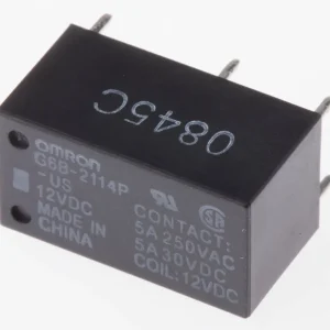Omron-rele 12V DC 5A SPST-NC/SPST-NO piirilevylle asennettava G6B-2114P-US DC12