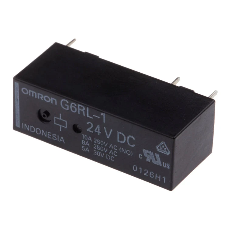 Omron-rele 24V DC SPDT 10A piirilevylle asennettava G6RL-1_DC24