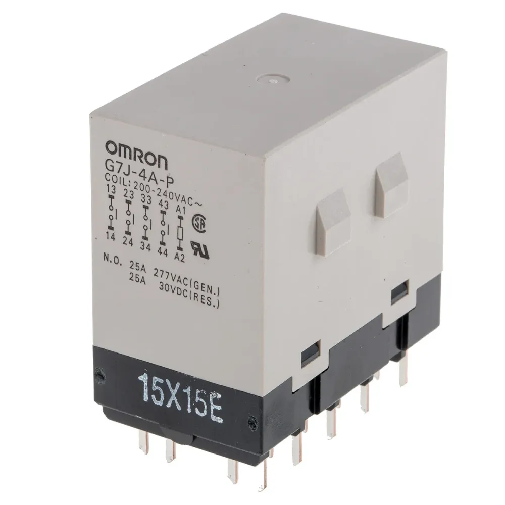 Omron-rele 4PST-NO 240V AC 25A piirilevylle kiinnitettävä G7J-4A-P AC200/240