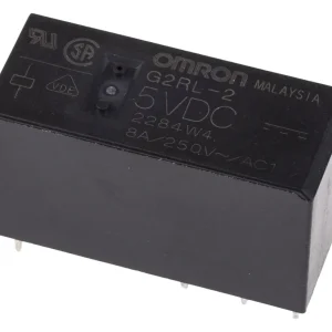 Omron-rele 5V DC DPDT 8A piirilevylle kiinnitettävä G2RL-2 DC5