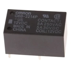 Omron-rele DPST 12V DC 5A piirilevylle kiinnitettävä G6B-2214P-US DC12