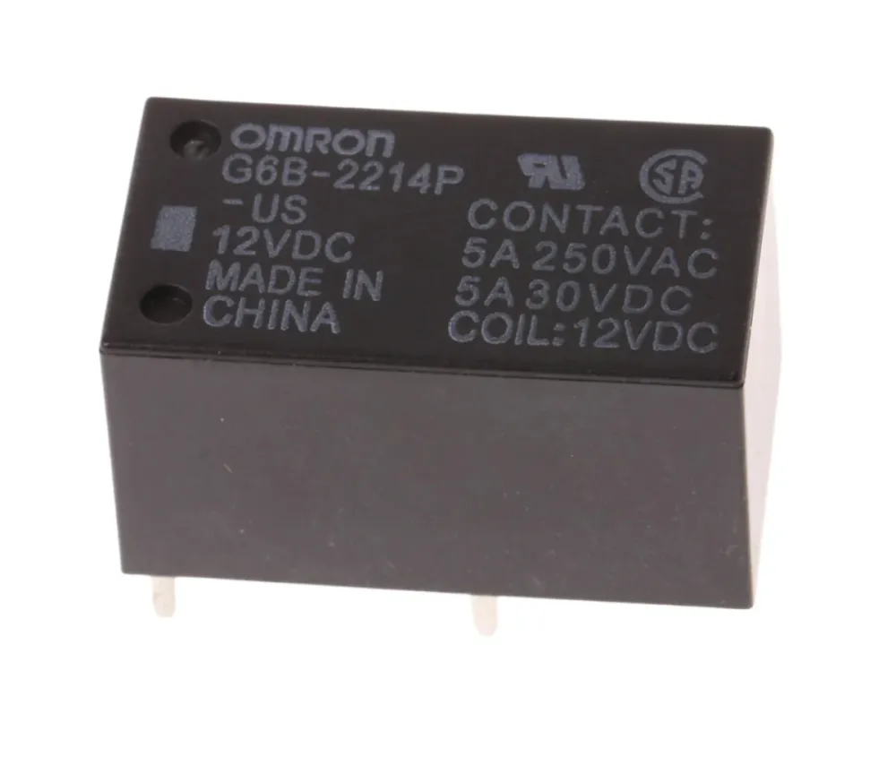 Omron-rele DPST 12V DC 5A piirilevylle kiinnitettävä G6B-2214P-US DC12