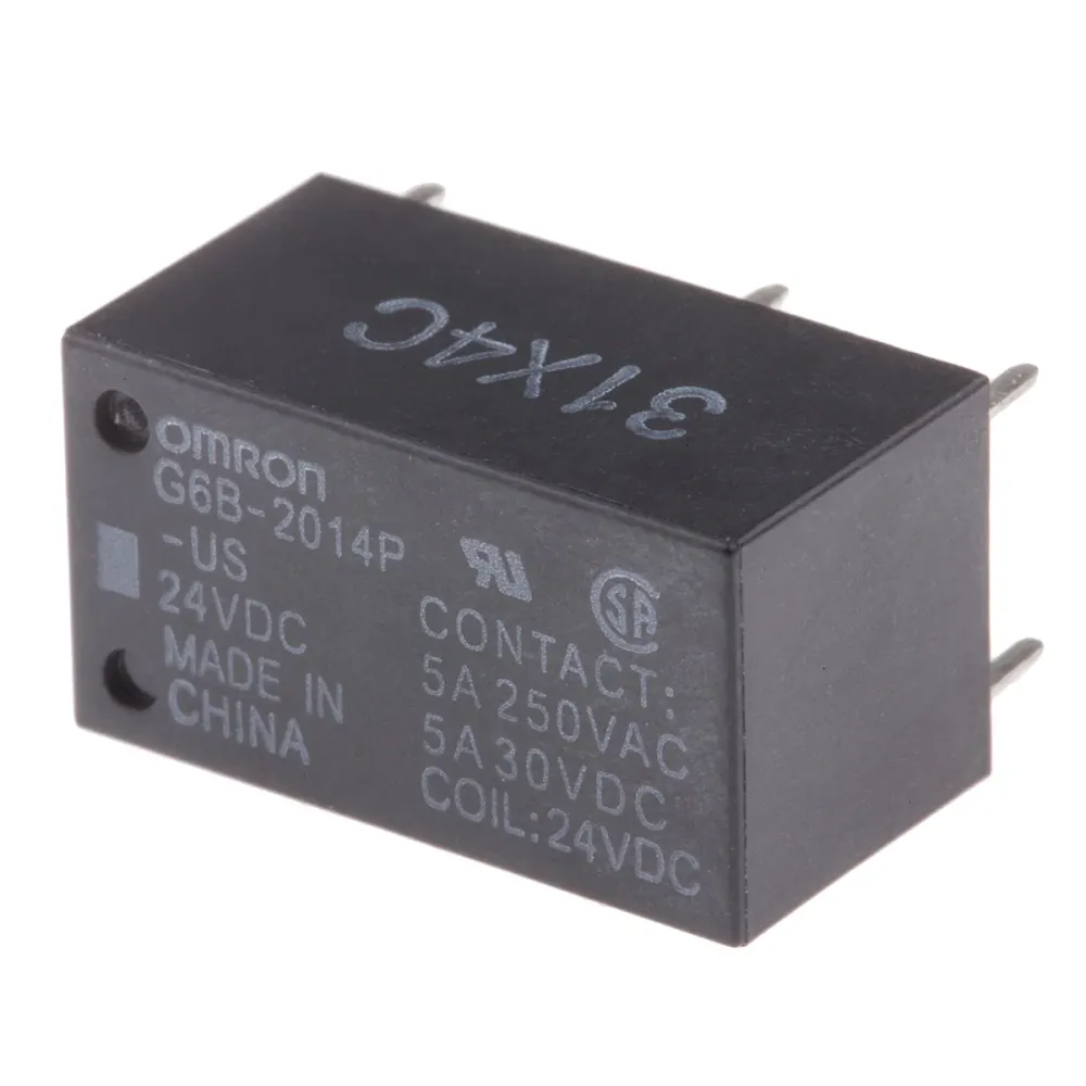 Omron-rele DPST 24V DC 5A piirilevylle kiinnitettävä G6B-2014P-US DC24