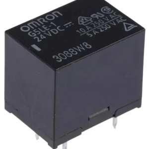 Omron-rele SPDT 24V DC 10A piirilevylle asennettava G5LE-1 24DC