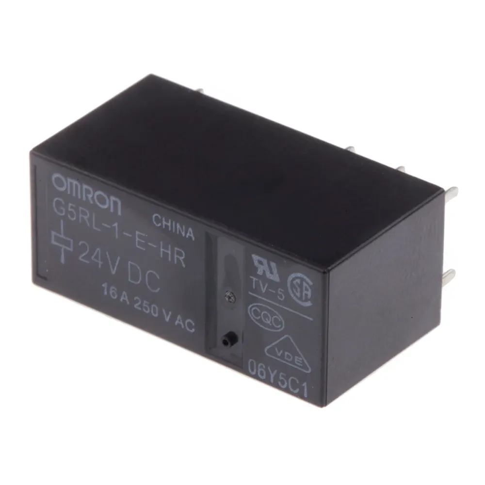 Omron-rele SPDT 24V DC 16A piirilevylle asennettava G5RL-1-E-HR DC24