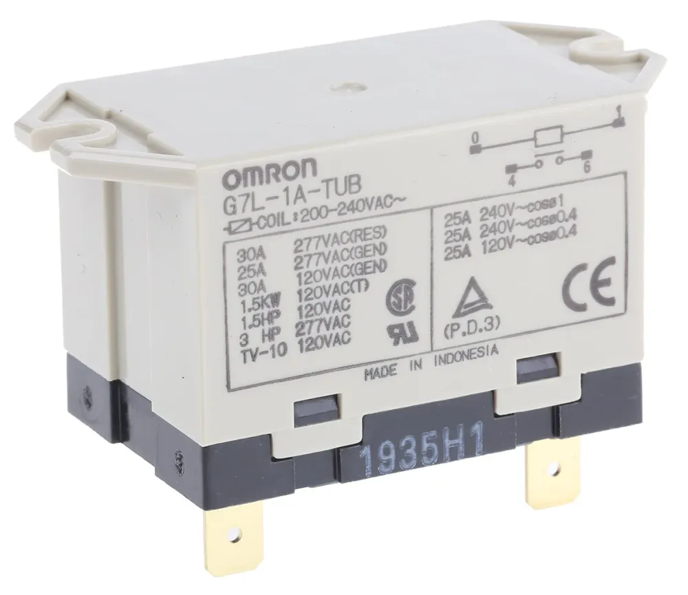Omron-rele SPST 240V AC 30A paneeliasennus G7L-1A-TUB 200/240AC