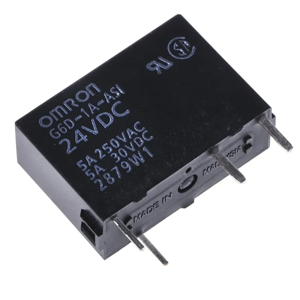 Omron-rele SPST 24V DC -kela 5A piirilevylle asennettava G6D-1A-ASI DC24