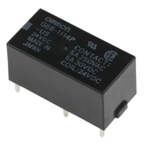 Omron-rele SPST 24V DC 5A piirilevylle asennettava G6B-1114P-US 24DC