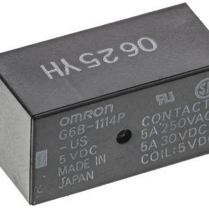 Omron-rele 5V DC SPST piirilevylle kiinnitettävä G6B-1114P-US 5DC
