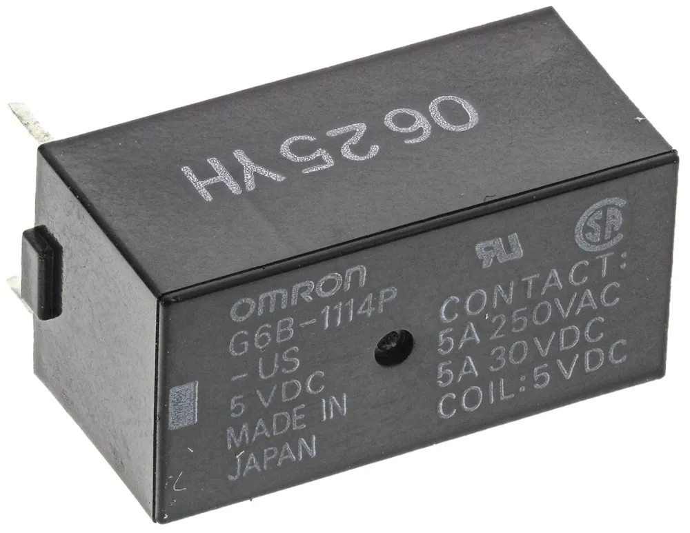 Omron-rele 5V DC SPST piirilevylle kiinnitettävä G6B-1114P-US 5DC