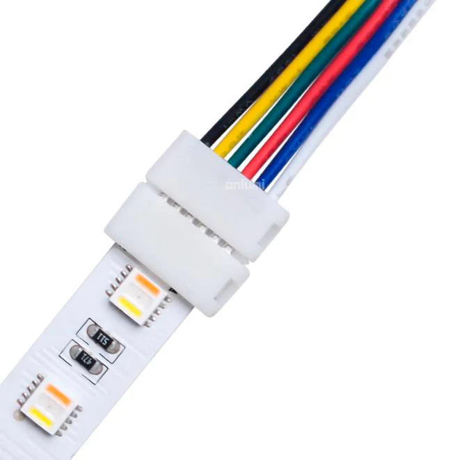 RGB+CCT - 12mm RGB+CCT LED-nauhan SNAP jatkoliitin (nauha+13 cm johdot RGB+CCT led-nauhalle, max. 60led/m)