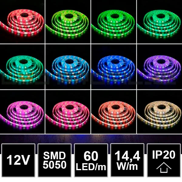 14,4W/m 12V RGBW LED-nauha (RGB+4000K) - MESSUKÄYTTÖÖN