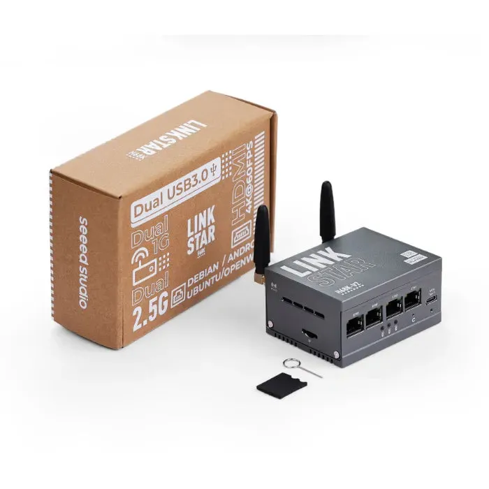 Seeed Studio LinkStar-H68K-1432 V2 Wi-Fi-reititin OpenWRT Armbian Docker
