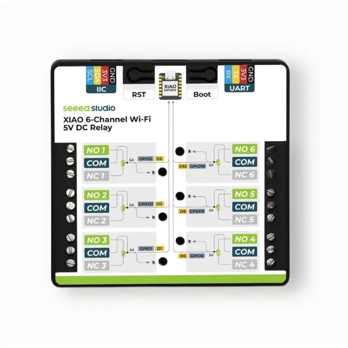 Seeed Studio XIAO 6-kanavainen Wi-Fi 5V DC-rele