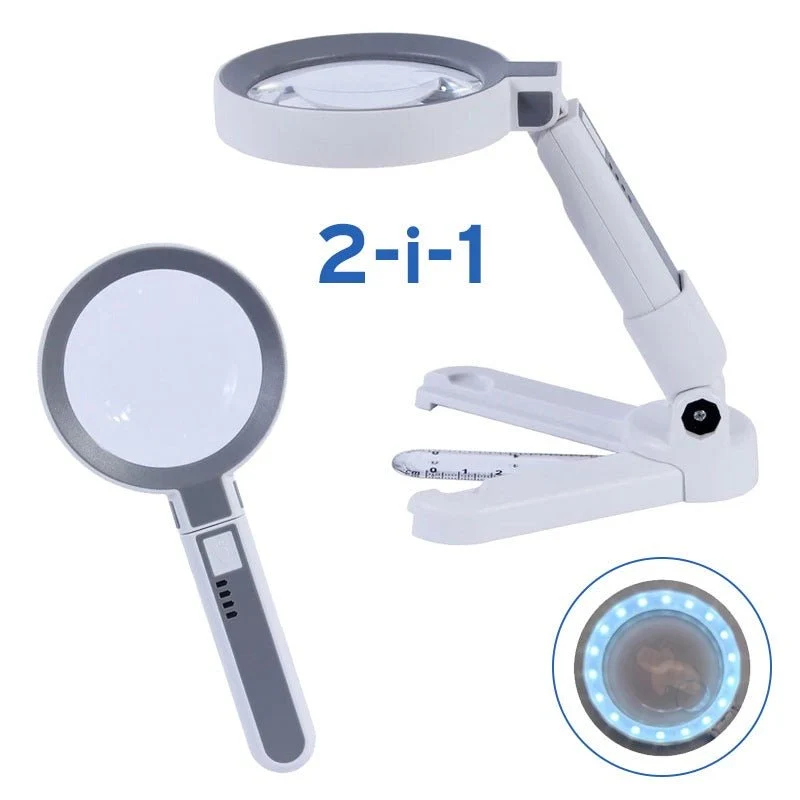 2--1 suurennuslasi LED-valolla - 4x suurennus