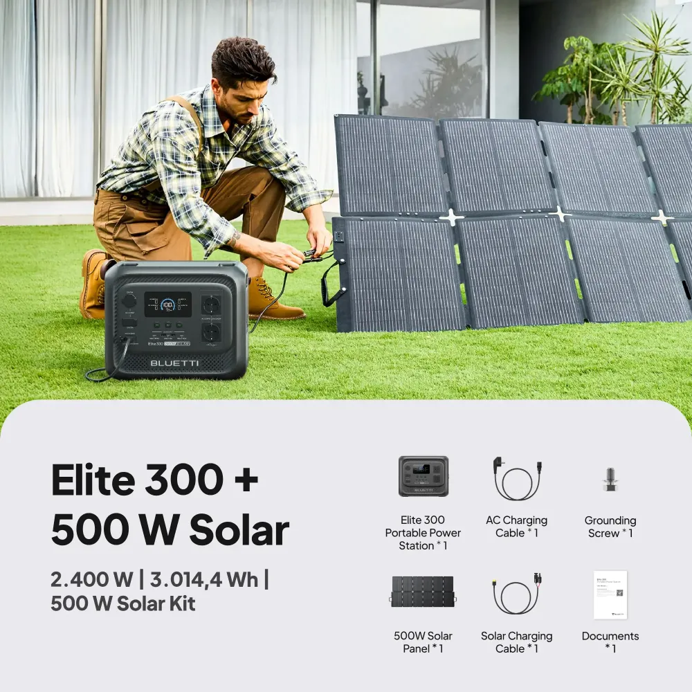 BLUETTI Elite 300 + SORA 500 Solar Generator Kit BLUETTI-EU
