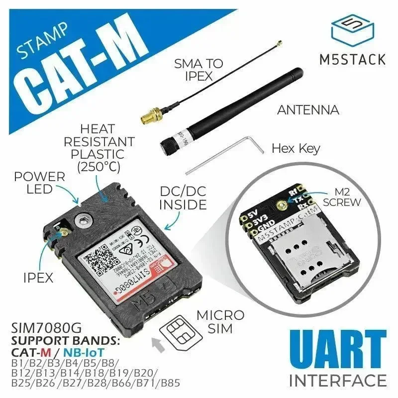 M5Stamp CAT-M -moduuli (SIM7080G) M5Stack
