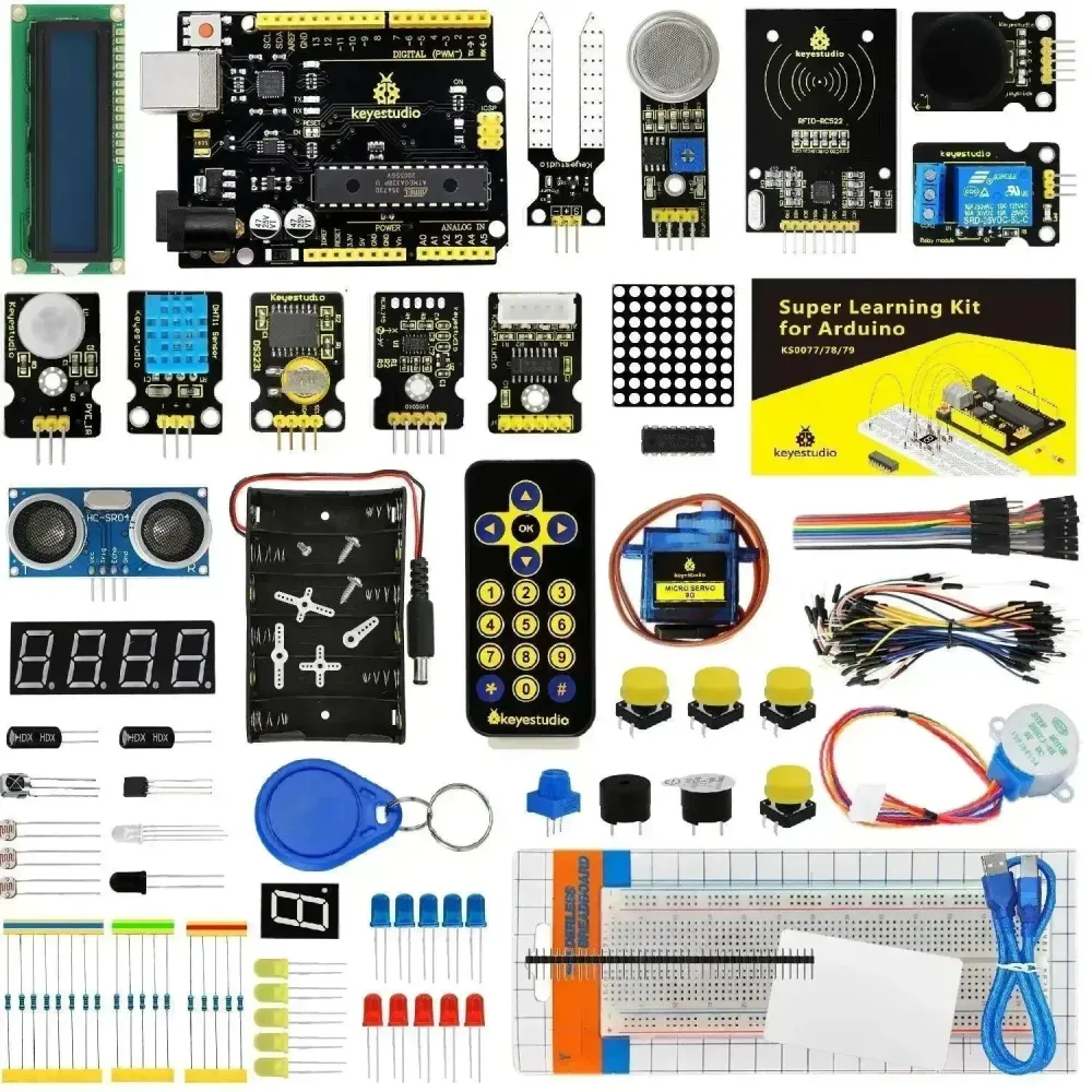 KeyeStudio Super Starter -oppimispaketti Arduinoon UNO R3 -kortilla