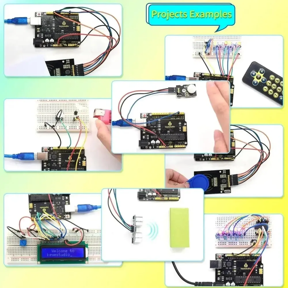 KeyeStudio Super Starter -oppimispaketti Arduinoon UNO R3 -kortilla