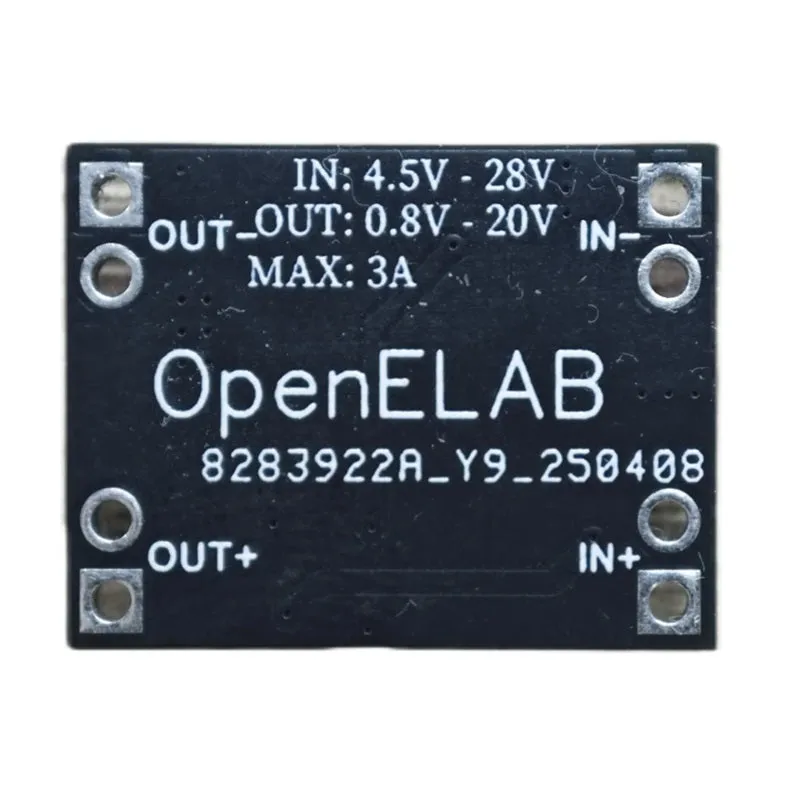 OpenELAB DC-DC 4,5V - 28V - 0,8V - 20V 3A jännitteen säädettävä alasmuuntopiiri