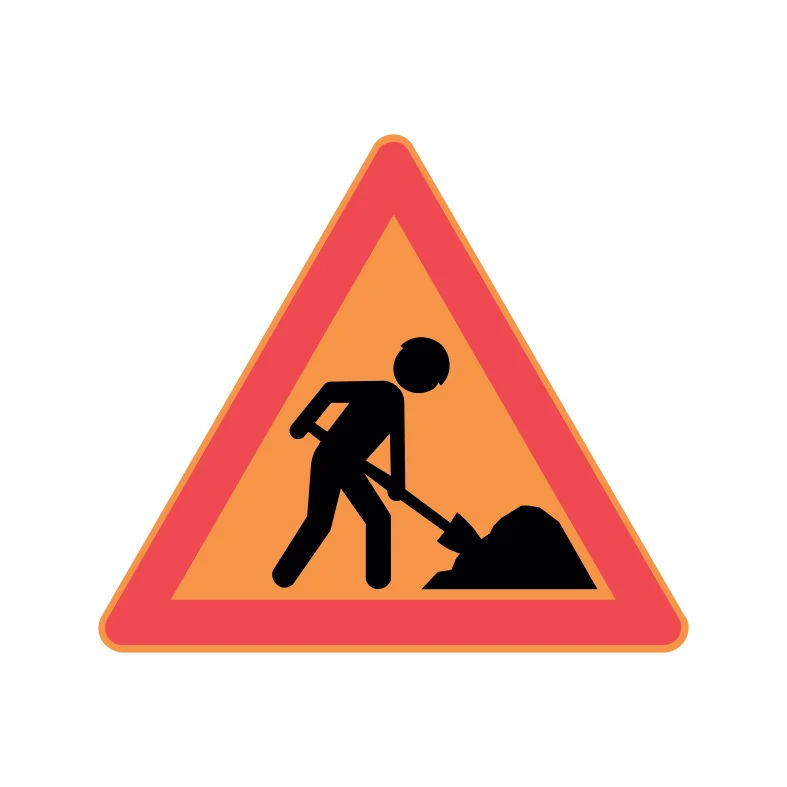 Liikennemerkki A11, tietyö 900mm (läpireikä)