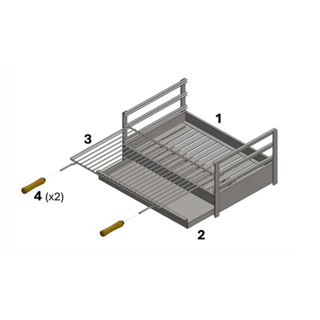 Kannettava ruostumattoman teräksen ritilä 60x40 AC48F