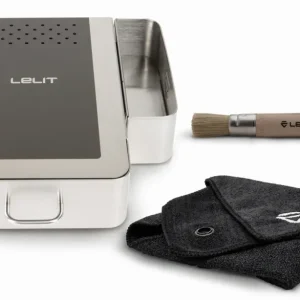 Lelit VIP tee-laatikko / panimolaatikko, jossa on harja ja liina