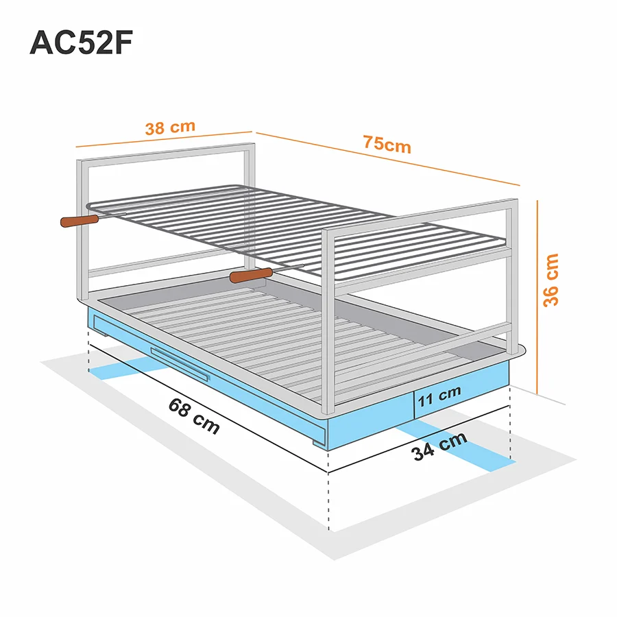 Upotettava rautagrilli 75x40 AC52F