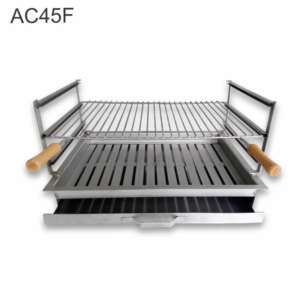 Upotettava ruostumattomasta teräksestä valmistettu grilli 70x38 AC45F