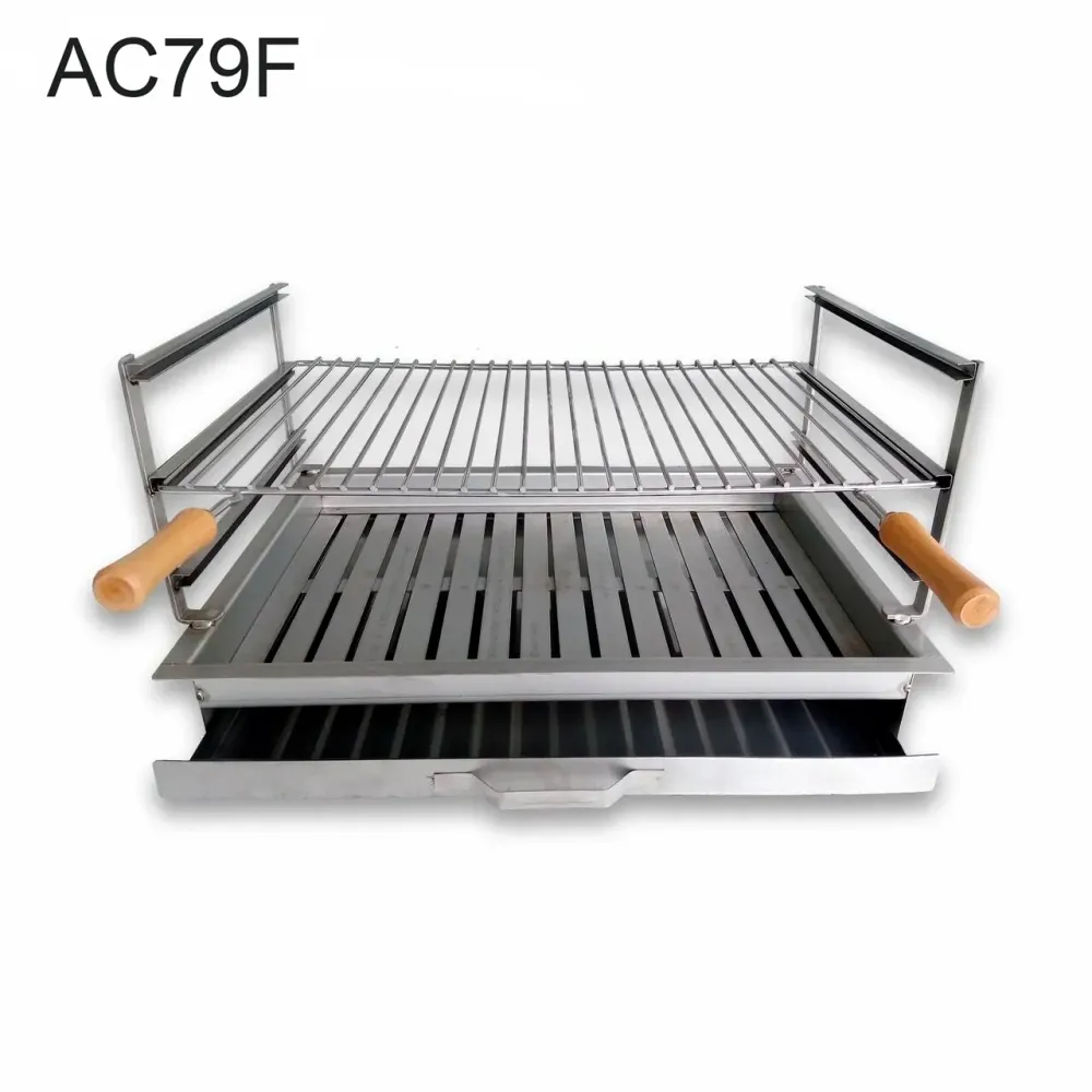 Upotettava ruostumattomasta teräksestä valmistettu grilli 70x48 AC79F