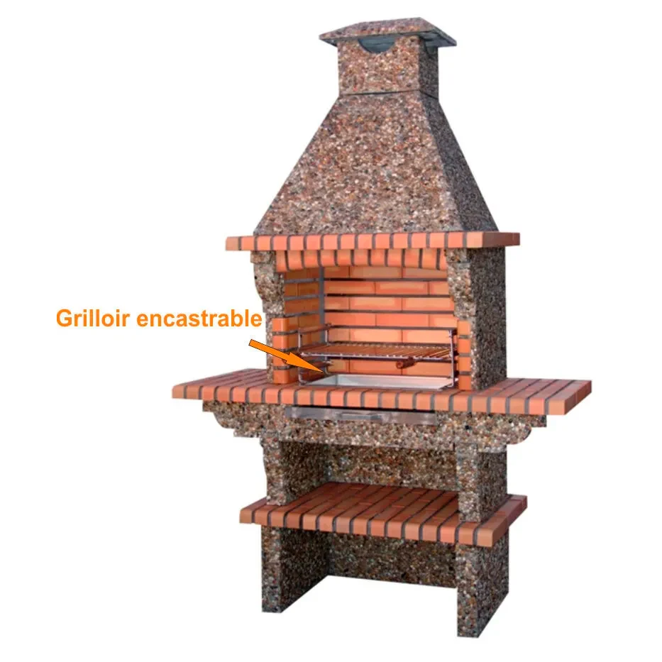 Upotettava ruostumattomasta teräksestä valmistettu grilli 70x48 AC79F