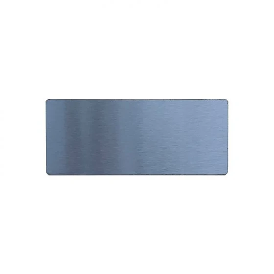 Ruostumattomasta teräksestä valmistettu kyltti 12 cm x 5 cm