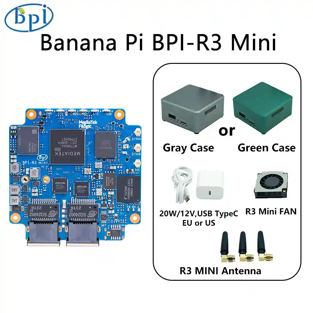Banana Pi BPI-R3 Mini (tarvikkeiden kanssa)